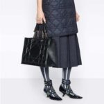 Dior Women CD Medium Dior Essential Tote Bag Black Archicannage Calfskin – Image 12