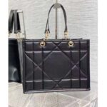 Dior Women CD Medium Dior Essential Tote Bag Black Archicannage Calfskin – Image 2