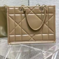 Dior Women CD Medium Dior Essential Tote Bag Hazelnut Archicannage Calfskin (3)