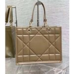Dior Women CD Medium Dior Essential Tote Bag Hazelnut Archicannage Calfskin – Image 2