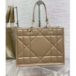 Dior Women CD Medium Dior Essential Tote Bag Hazelnut Archicannage Calfskin – Image 4