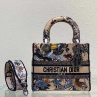 Dior Women CD Medium Lady D-Lite Bag Beige Multicolor Dior Jardin D’Hiver Embroidery (1)