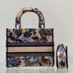 Dior Women CD Medium Lady D-Lite Bag Beige Multicolor Dior Jardin D'Hiver Embroidery - Image 5