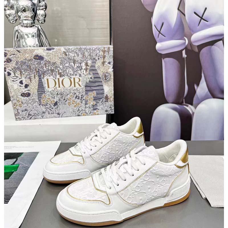 Dior One Sneaker White and Fuchsia Dior Oblique Perforated Calfskin