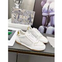 Dior Women One Sneaker White Gold-Tone Oblique Perforated Calfskin (3)