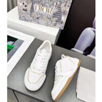 Dior Women One Sneaker White Gold-Tone Oblique Perforated Calfskin (3)
