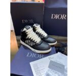 Dior Unisex Shoes CD B27 High-Top Sneaker Black Smooth Calfskin Beige Oblique Jacquard - Image 2