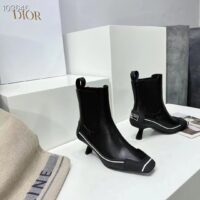 Dior Women Shoes D-Motion Heeled Ankle Boot Black Supple Calfskin Rubber (8)