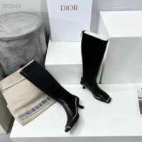 Dior Women Shoes D-Motion Heeled Boot Black Stretch Lambskin Rubber (9)