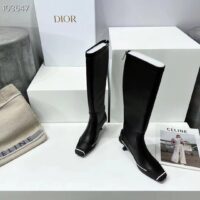 Dior Women Shoes D-Motion Heeled Boot Black Stretch Lambskin Rubber (9)