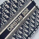 Dior Women Small Dior Book Tote Blue Dior Oblique Embroidery - Image 8