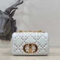 Dior Women Small Dior Caro Bag Latte Lucky Star Cannage Lambskin (4)