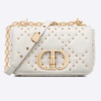 Dior Women Small Dior Caro Bag Latte Lucky Star Cannage Lambskin (4)