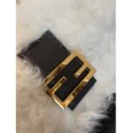 Fendi Women FF Baguette Brooch White Mohair Wool Bag - Image 7