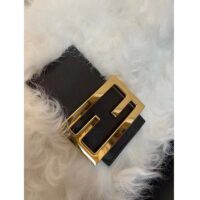 Fendi Women FF Baguette Brooch White Mohair Wool Bag (3)