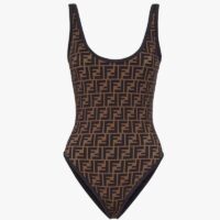 Fendi Women FF Swimsuit Brown Lycra Swimsuit (2)