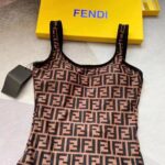 Fendi Women FF Swimsuit Brown Lycra Swimsuit - Image 4