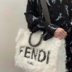 Fendi Women Fendi Sunshine Large White Mohair Shopper - Image 11