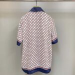 Gucci GG Women Geometric G Print Muslin Bowling Shirt Notch Collar Short Sleeves - Image 3