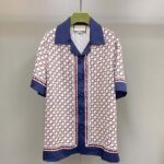 Gucci GG Women Geometric G Print Muslin Bowling Shirt Notch Collar Short Sleeves - Image 2