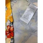 Gucci GG Men Printed Cotton Bowling Shirt Yellow Red Poplin Short Sleeves - Image 9