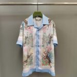 Gucci GG Men Tiger Bowling Shirt Flower Print Ivory Silk Crepe Loose Fit - Bild 2