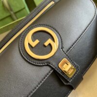 Gucci GG Women Blondie Belt Bag Black Leather Round Interlocking G (1)