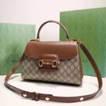 Gucci GG Women Gucci Horsebit 1955 Medium Bag Beige Ebony GG Supreme Canvas - Image 4