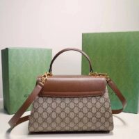 Gucci GG Women Gucci Horsebit 1955 Medium Bag Beige Ebony GG Supreme Canvas (7)