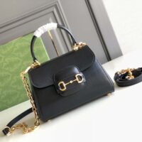 Gucci GG Women Horsebit 1955 Mini Bag Top Handle Black Leather (1)