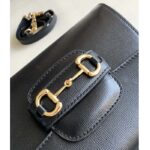 Gucci GG Women Horsebit 1955 Mini Bag Top Handle Black Leather - immagine 7