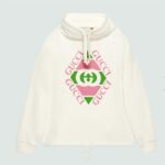 Gucci Men Vintage Logo Cotton Sweatshirt White Heavy Felted Jersey