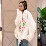 Gucci Women GG Vintage Logo Cotton Sweatshirt White Heavy Felted Jersey - Image 10