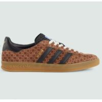 Gucci Unisex Adidas x Gucci Gazelle Sneaker Brown Black Square G Suede Leather Low Heel (1)