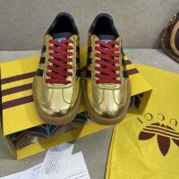 Gucci Unisex Adidas x Gucci Gazelle Sneaker Metallic Gold Leather Low 3.3 Cm Heel (1)