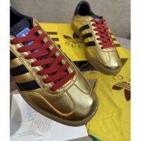 Gucci Unisex Adidas x Gucci Gazelle Sneaker Metallic Gold Leather Low 3.3 Cm Heel (1)