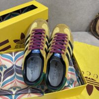 Gucci Unisex Adidas x Gucci Gazelle Sneaker Yellow Velvet Beige Suede Low Heel (4)