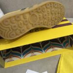 Gucci Unisex Adidas x Gucci Gazelle Sneaker Yellow Velvet Beige Suede Low Heel - Image 11