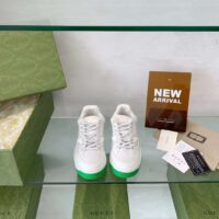 Gucci Unisex Basket Sneaker White Demetra Beige GG Supreme Canvas Low 3.3 Cm Heel (10)