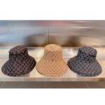 Gucci Unisex GG Canvas Wide Brim Hat Beige Ebony Lined Double G - Image 5