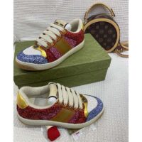 Gucci Unisex GG Lovelight Screener Sneaker Glitter Multicolor Canvas Fabric Rubber Low Heel (7)