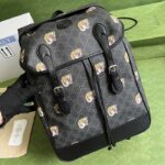 Gucci Unisex GG Medium Backpack Tiger Print Black GG Supreme Canvas – Image 3