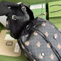 Gucci Unisex GG Medium Backpack Tiger Print Black GG Supreme Canvas (1)