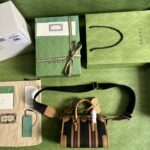 Gucci Unisex GG Mini Canvas Top Handle Bag Double G Black Original GG Canvas – Bild 6