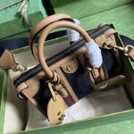 Gucci Unisex GG Mini Canvas Top Handle Bag Double G Black Original GG Canvas – Bild 4