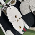 Gucci Unisex GG Mini Canvas Top Handle Bag Double G White Black Original GG Canvas - Imagen 9