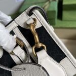 Gucci Unisex GG Mini Canvas Top Handle Bag Double G White Black Original GG Canvas - Imagen 10