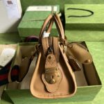 Gucci Unisex GG Mini Top Handle Bag Double G Light Brown Smooth Leather – Bild 4
