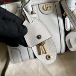 Gucci Unisex GG Mini Top Handle Bag Double G White Smooth Leather - Image 7