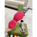 Gucci Unisex GG Rhyton Sneaker Beige Blue Pink GG Supreme Canvas Low Heel - Image 9